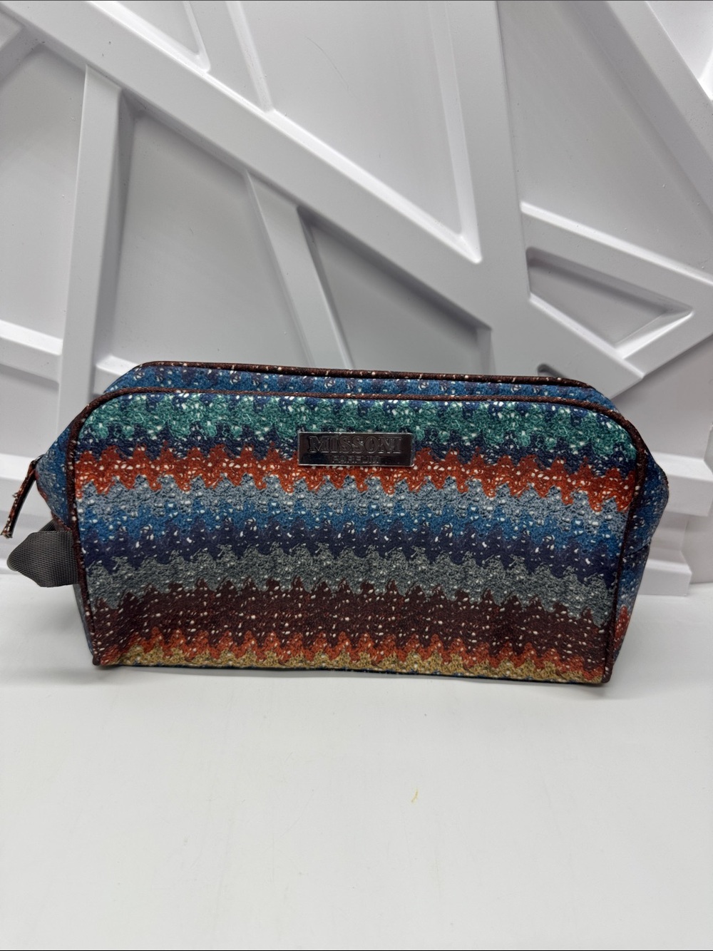 New Missoni Parfum Chevron Knit Men’s Toiletry Bag/Pouch # 0146